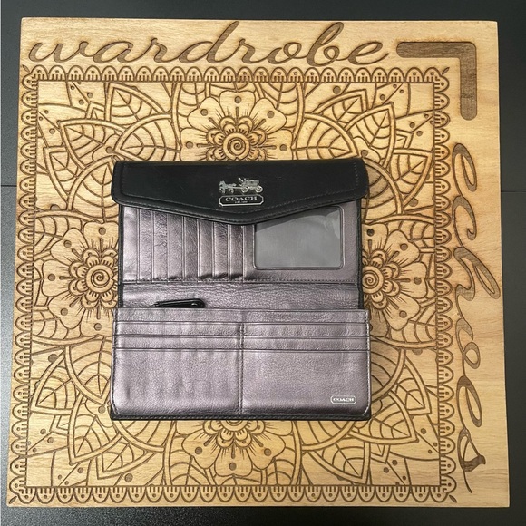 Coach Black Madison Dotted Op Art Signature Tote and Wallet Set - Picture 9 of 16